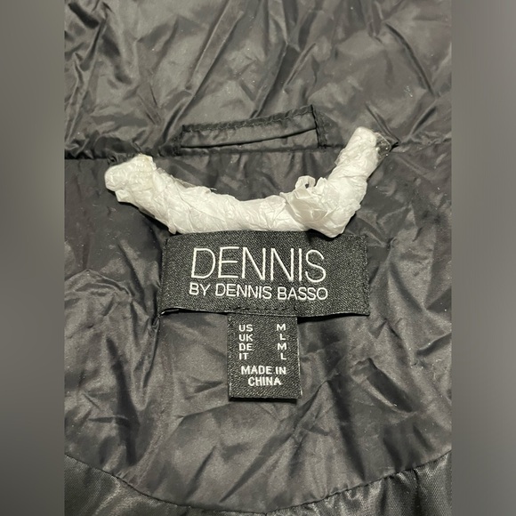 Dennis basso black fake mink trim warm jacket Sz.M - Picture 3 of 3